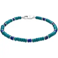 Luxenter Armband met zilveren afwerking en turkoois - Ipola