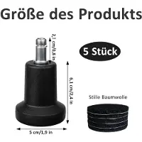 OEM Bureaustoelglijder, 5 stuks vloerglijders, wielliftstoel, werkstoelwielen met viltpads, vloerglijders voor bureaustoel, vervangende meubelvloerglijder, stoelaccessoires, zwart