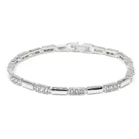 Luxenter Armband met glanzende zirkonia, afwerking in rhodium - Tavli