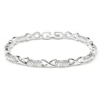 Luxenter Armband met glanzende zirkonia, afwerking in rhodium - Raak