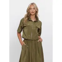 Ibana Dames Tops & T-shirts Tamili - Khaki - Maat 36