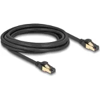 DeLOCK RJ45 Network Cable Cat.6A male to male S/FTP black 3 m with Cat.7 raw cable suitable for industrial and outdoor use