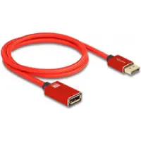 DeLOCK DisplayPort extension cable 8K 60 Hz 1 m red metal without latch