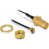 DeLOCK MHF I (v) - SMA (v) kabel - Micro Coax (1,13 mm) - 50 Ohm / zwart - 0,35 meter