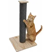 Eyepower 62 cm Krabpaal voor Katten - Sisal Krabzuil met Bamboe Platform - Indoor Krabber met Houten Basis
