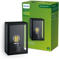 Philips Wandlamp buiten Alzor, dimbaar, zwart, Aluminium, Wandlamp buiten