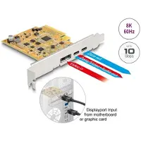 DeLOCK PCI Express x4 Card to 1 x external USB Type-C 10 Gbps female + 1 x external USB Type-C 10 Gbps (DP Alt Mode) female