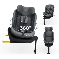 Kinderkraft I-360 2 PLUS Autostoel – 40-150 cm i-Size – Met Isofix – Groep 0/1/2/3 – Tot 12 Jaar – Grijs
