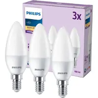 Philips LED lamp E14 | Kaars B35 | Mat | 2700K | 4.9W (40W) 3 stuks