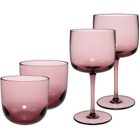 Villeroy & Boch Wein- und Wassergläser Like Glass Set van 4