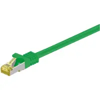 Goobay 1m RJ45 patchkabel CAT 6A S/FTP (PiMF), 500 MHz, met CAT 7 ruwe kabel, groen LSZH halogeenvrij, koper