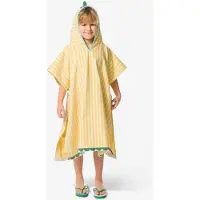 HEMA Kinderponcho 68x78cm Velours Krokodil Strepen (groen)