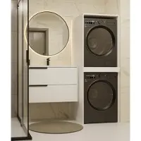 Top E Shop Topeshop POLA - Badkamerkast voor wasmachine en droger - Stapelbaar - Ruimtebesparend - Versterkte plank
