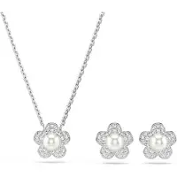 Swarovski Sieraden set zilver / transparant / parelwit