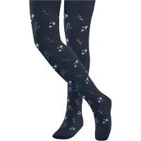 Falke Kinder Little Flowers dun gedessineerd katoen panty kinderen space blue - maat 6116