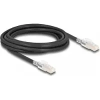 DeLOCK - Patchkabel - RJ-45 (M) naar RJ-45 (M) - 3 meter - 6 mm - S/FTP - CAT 6a - halogenvrij, gevormd, zonder haak, met stevige clips - Zwart