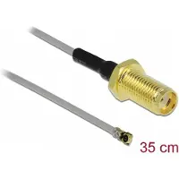 DeLOCK MHF 4 (v) - SMA (v) kabel - Micro Coax (0,81 mm) - 50 Ohm / grijs - 0,35 meter