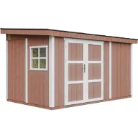 Timbela M939-REDWOOD RED - LP SmartSide Tuinhuis op houtbasis - 8,68 m² - 248x412xH231 cm - met vloer en verf