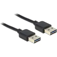 DeLOCK 83463 USB-kabel USB 2.0 USB-A stekker, USB-A stekker 5.00 m Zwart Stekker past op beide manieren