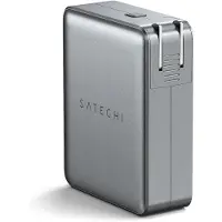 Satechi USB-C 4-port GaN travel oplader (145W) – 4 x USB-C PD connected – Max. 145W verdeeld over 4 aansluitingen – Incl. UK, EU, AU-adapters – Grijs - Grijs