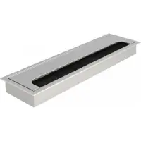 DeLOCK Cable grommet for table mounting with brush 280 x 80 x 28 mm silver
