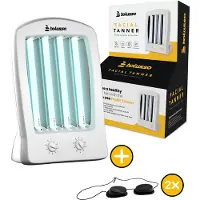 Bolusso Gezichtsbruinlamp 4 buizen - Timer en geheugenfunctie UV-bruinlamp met kantelverstelling