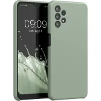 Kwmobile telefoonhoesje geschikt voor Samsung Galaxy A32 5G - Hoesje met siliconen coating - Smartphone case in grijsgroen