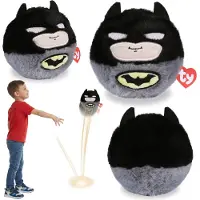 DC Comics TY Batman Knuffelbal, stuiterend knuffeltje, BEANIE BOUNCERS, behendigheidsspeelgoed voor kinderen 10 cm