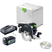 Festool HKC 55 KEB-Basic accu-handcirkelzaag 18 V 160 mm borstelloos + 1x accu 5,0 Ah + oplader + Systainer