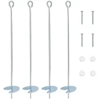 vidaXL Aardanker 4 st Ø10 x 60 cm Gegalvaniseerd Metaal Zilverkleurig
