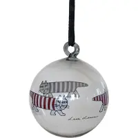 Pluto Design Lisa Larson Mikey kerstbal Silver-rood-wit