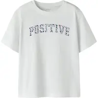 Name it KIDS T-shirt wit Meisjes Katoen Ronde hals Tekst - maat 122/128