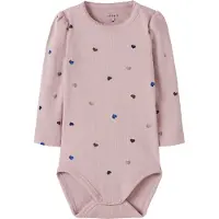 Name it BABY gebreide romper met hartjes - lila Paars Meisjes Stretchkatoen Ronde hals - maat 80