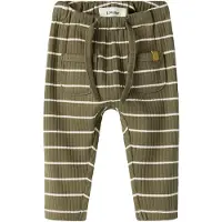 Lil´ Atelier Leggings 'NBMKail' olijfgroen / wit