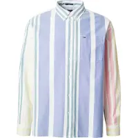 Tommy Hilfiger Overhemd 'Relaxed Fit Stripe Button-down' lichtblauw / lichtgeel / lichtroze / wit