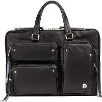 Dudu Toys Pocket Aktentas Leder 36 cm Laptopvak zwart