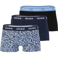 HUGO Boxershorts navy / lichtblauw / zwart / wit