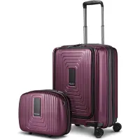 Redolz Essentials 14 kofferset 2 stuks cabine trolley met stretch vouw + beautycase rood