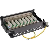 InLine Panneau de raccordement , ensemble table / mur Cat.6A, 8 ports, noir RAL9005