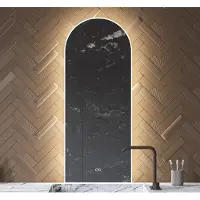 Schaere Ovale badkamerspiegel met directe en indirecte verlichting, verwarming, instelbare lichtkleur en dimfunctie 45×110 cm