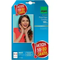 Sigel inkjet fotopapier - Everyday plus - 10x15cm - hoogglanzend - 195 grams - 50 vel + 50 vel gratis - SI-T1154