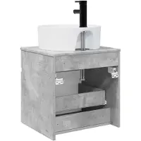 vidaXL Wandgemonteerde wastafelmeubel Betongrijs 49 x 44,5 x 65 cm