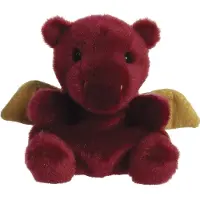 Aurora knuffel Palm Pals draak junior 13 cm pluche bordeaux