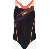 Speedo Eco Medley Logo Medalist meisjes badpak zwart oranje maat 176
