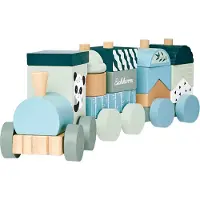 Simba Eichhorn babytrein met locomotief en 2 wagons, inclusief 13 bouwstenen