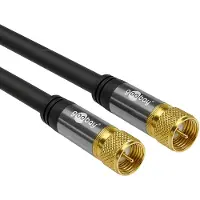 Goobay F (m) - F (m) coaxkabel | 135 dB | koper | recht | verguld | zwart | 3 meter