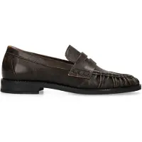 Manfield Bruine leren loafers | Maat 38
