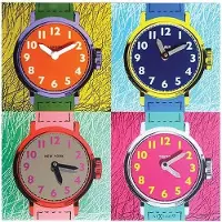Nextime Time Zones - Klok - Vierkant - Glas - 43x43 cm - Multicolor