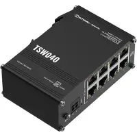 Teltonika NETWORKS TSW040 8-Port PoE+ Switch Unmanaged Fast Ethernet (10/100) Power over Ethernet (PoE) Zwart