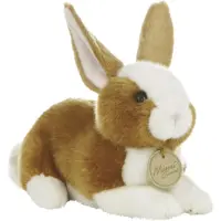 Aurora Miyoni pluche knuffeldier konijn - lichtbruin/wit - 20 cm - bosdieren thema speelgoed